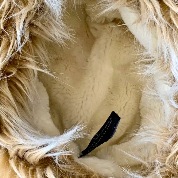 SUEDED LEATHER HAT Fleece Lined. Faux Fur Trim. Unisex. Nomad Inuit Warm. - Picture 5 of 7